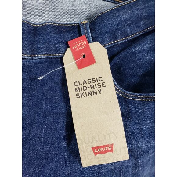 Levis Jeans Size 18 Short Womens Blue Pants Denim Classic Mid Rise Skinny NWT - Picture 4 of 16